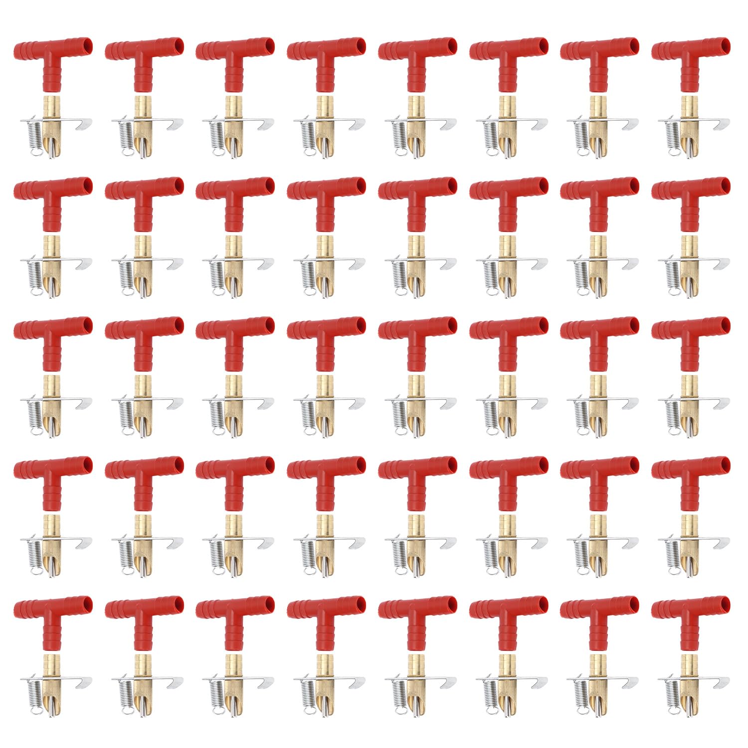 Bebedero de Pezón de Conejo, Pezón para Beber de Conejo Alimentador Alimentador Automático de Agua Accesorios de Herramientas de Agua Potable para Conejillo (Rojo, 40Pcs)