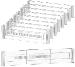 Schubladentrenner Set 8-Piece Adjustable 30-50cm, Plastic Drawer Organizer, Drawer Divider for Closet Organizer, Desk, Dresser Box, Kitchen, Flexible Drawer Organization System
