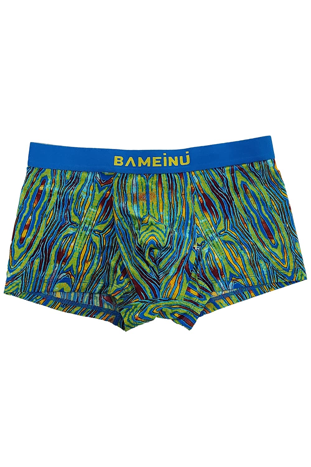 AMOUREUX Men's Nylon Spandex Ultra Soft Underwear Breathable Trunk MT502 Print05