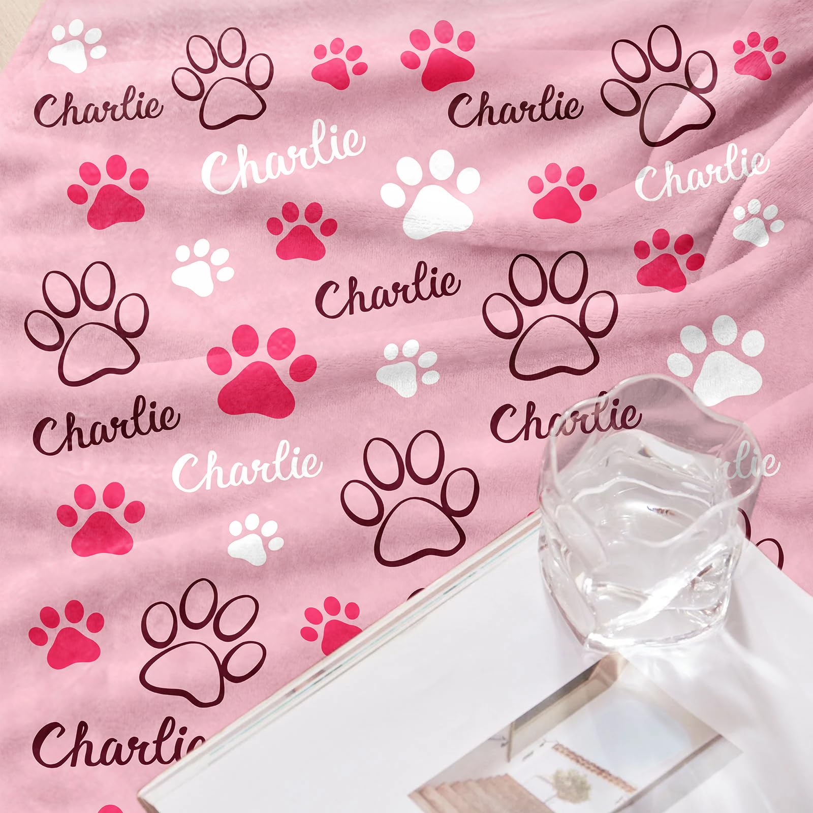 Manta personalizada para perro, mantas personalizadas para mascotas con imagen de nombre, manta para perros pequeños, medianos y grandes, cachorros, gatos, 30 pulgadas de ancho x 40