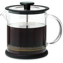 FORLIFE Cafe Style Glass Coffee/Tea Press, 16-Ounce, Black