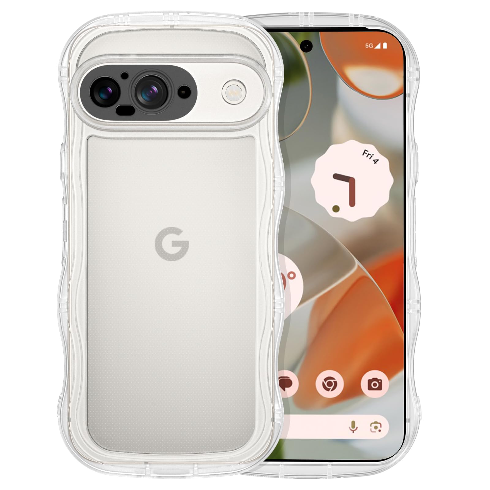 Amazon.co.jp: GUAGUA Google Pixel 9 ケース クリア ウェーブ 
