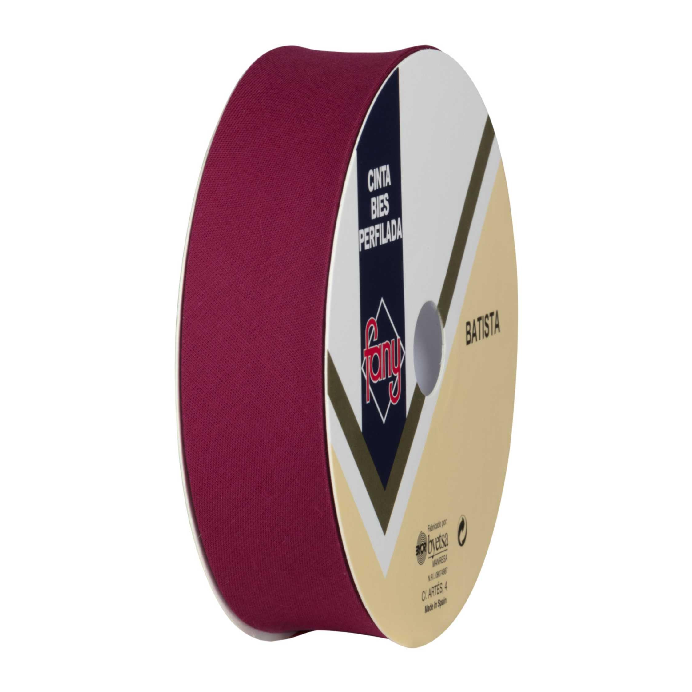 Discover Lifestyle & Fashion Fabrics Bias Binding Tape Polycotton Poly Cotton Sewing Piping Bunting Decorative Trim Edging Hemming Huge Colour Range | 18mm Wide (25 Metre Roll, Wine) โ image 1