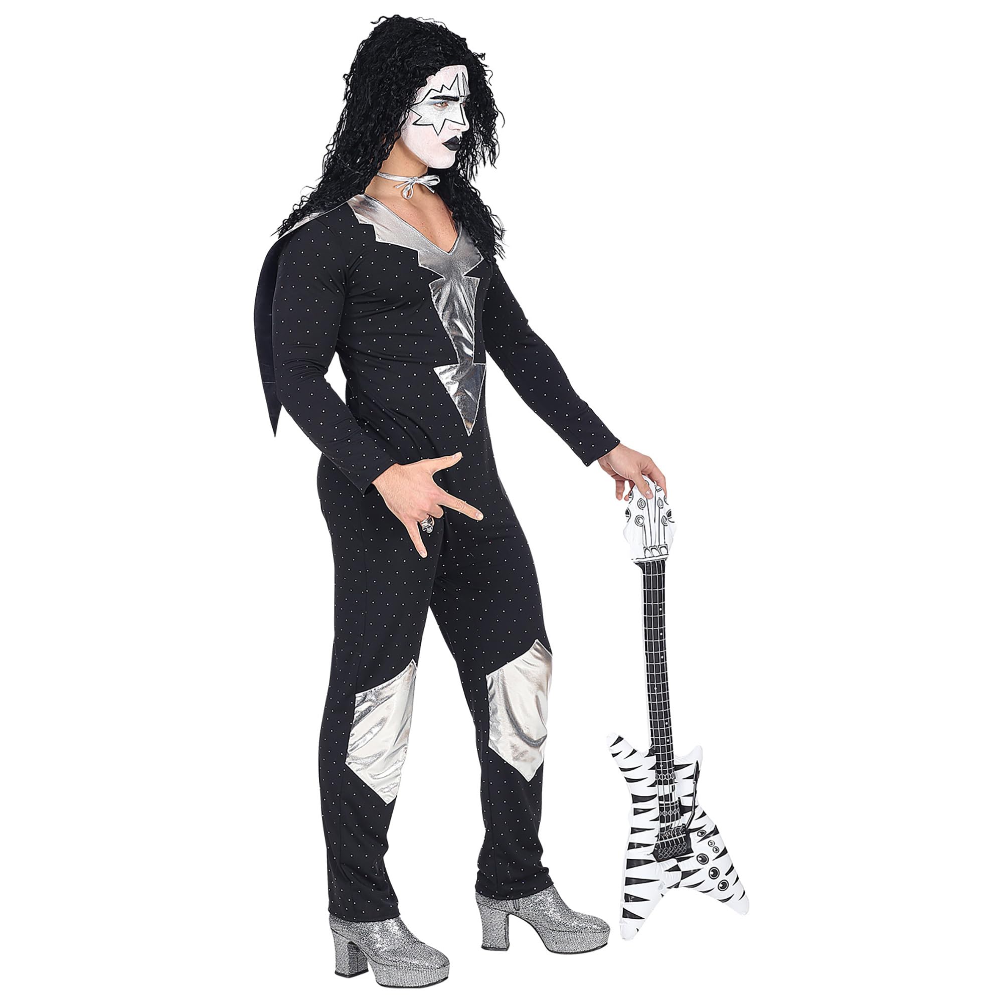 W WIDMANN MILANO Party Fashion - Costume Heavy Metal Rockstar, Combinaison, années 80, Groupe, Costumes de carnaval