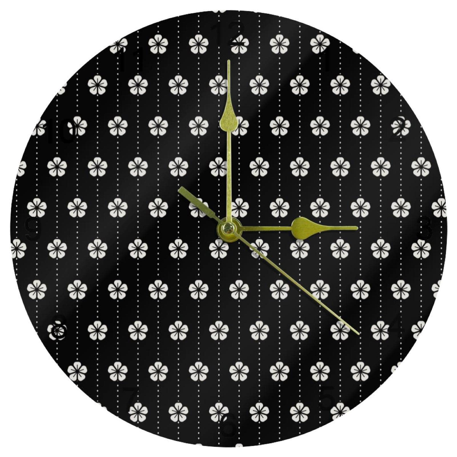 Horloge murale fleur de cerisier sans tic-tac lecture facile chiffres arabes