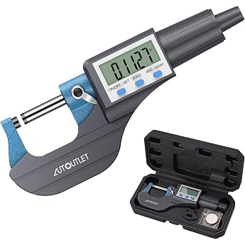 AUTOUTLET Micrometer Digital Outside Micrometer 0-25 mm / 0.001 mm, High Precision LCD Digital Micrometer Caliper Length Meas