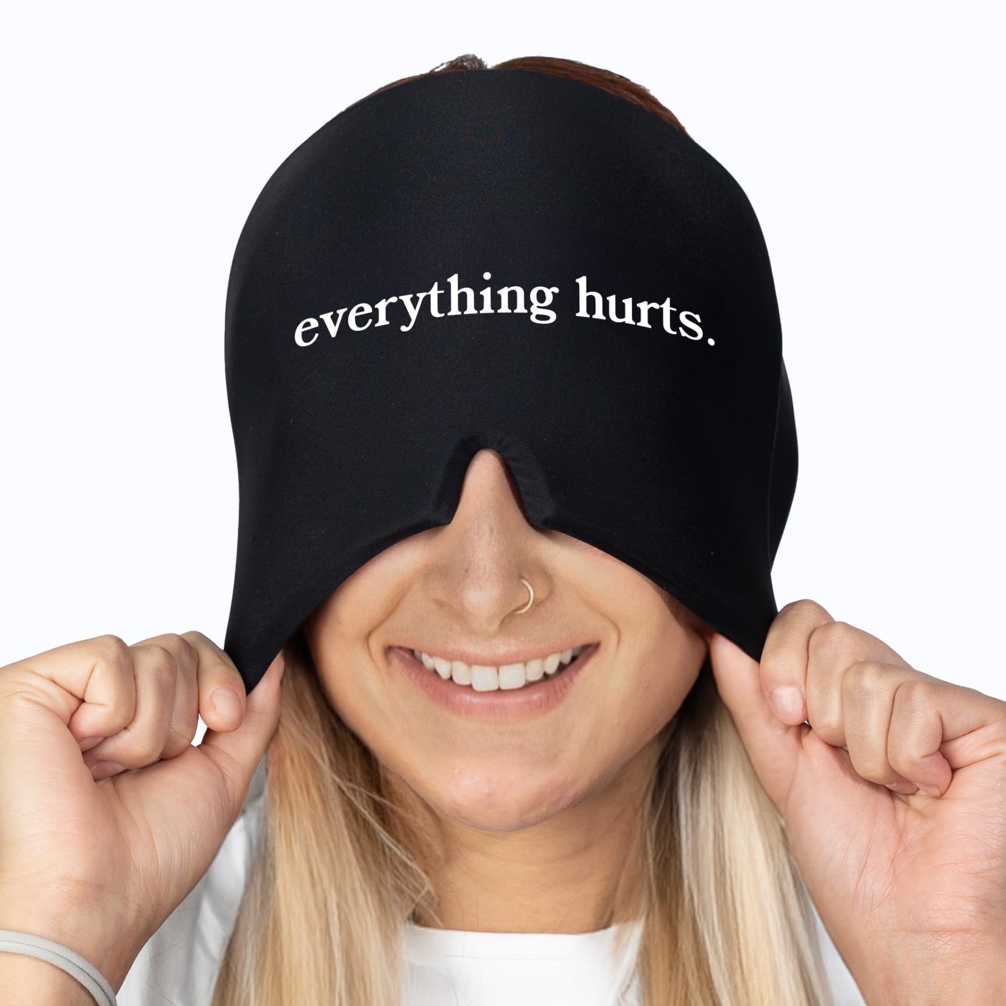 Huggs Migraine Relief Cap - Everything Hurts - Cooling Gel Head Wrap, Cold Compress Cap for Headache, Stress, & Tension