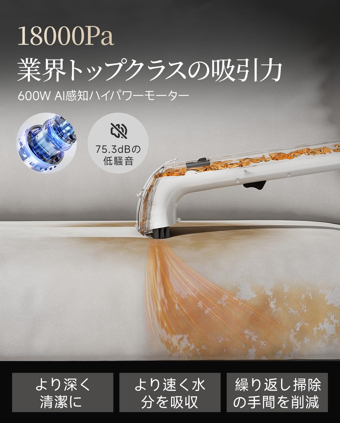 リンサークリーナー カーペットクリーナー 18000Pa超強吸引力 強力モーター Amazon | 【核心技術の革新 18000Pa超強吸引力】uwantリンサー