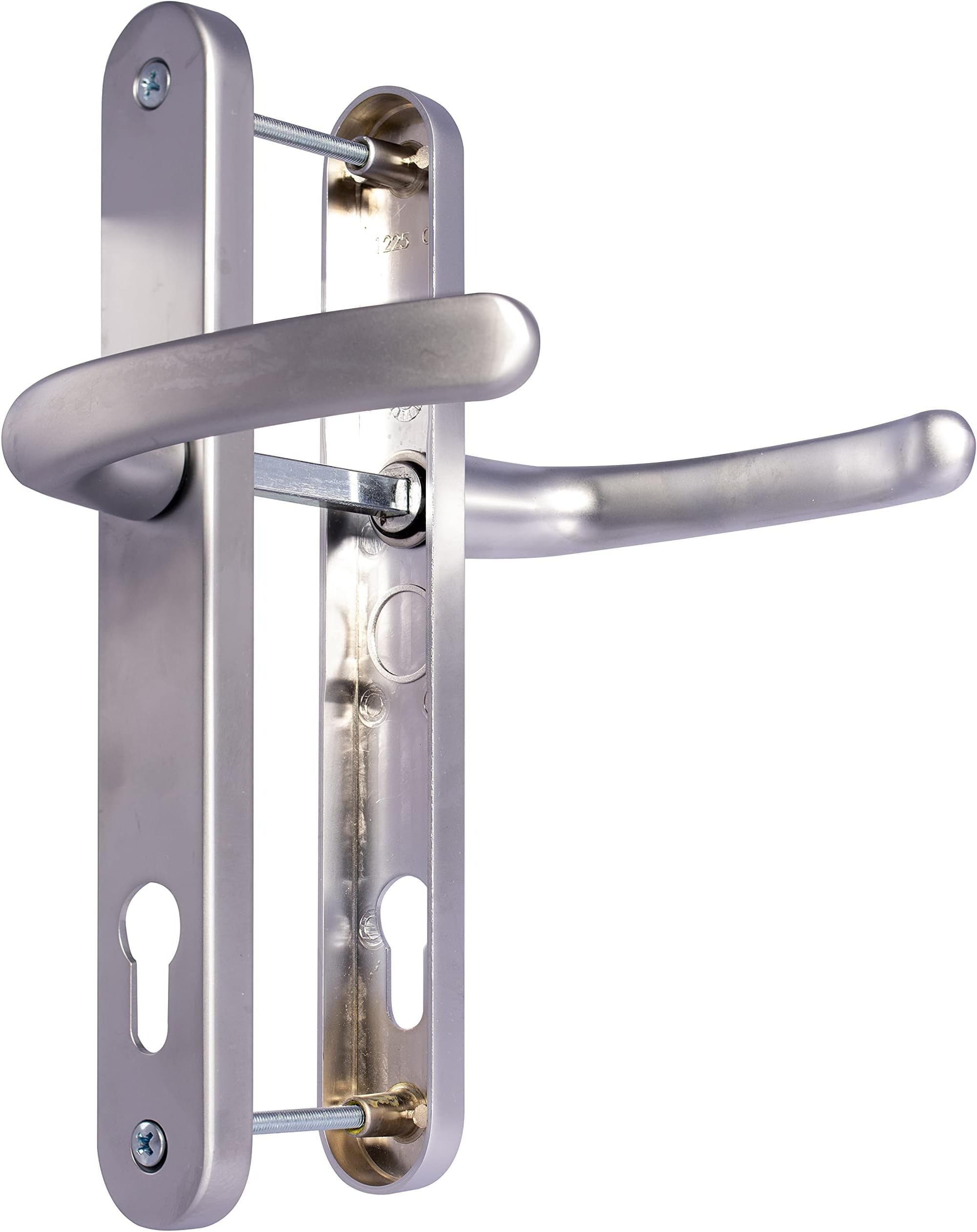 UPVC Door Handles Silver Lever/Lever 92mm PZ (Centres) 210mm