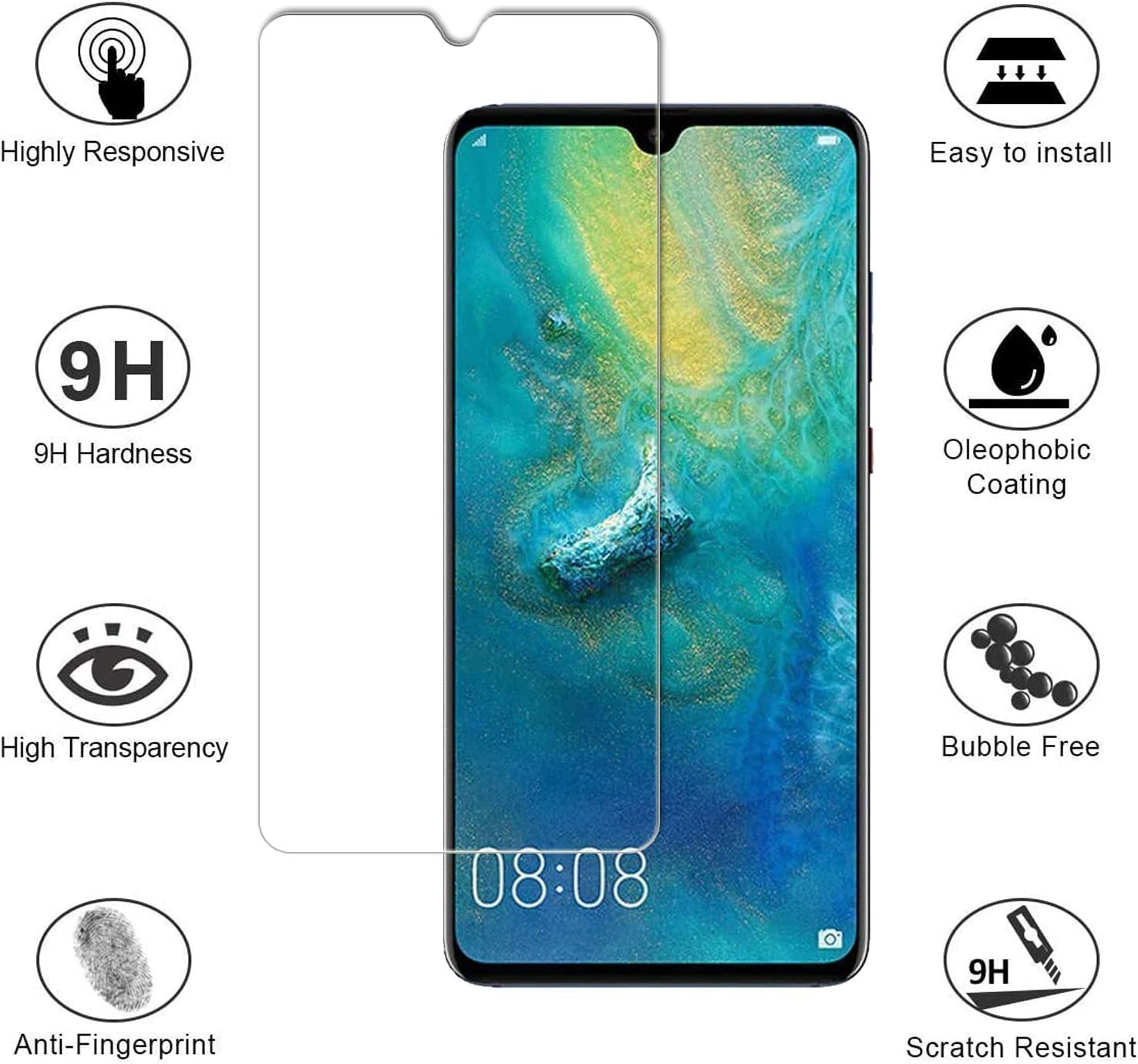 NEW'C 3 Pezzi, Vetro Temperato per One Plus 6T, Pellicola Prottetiva