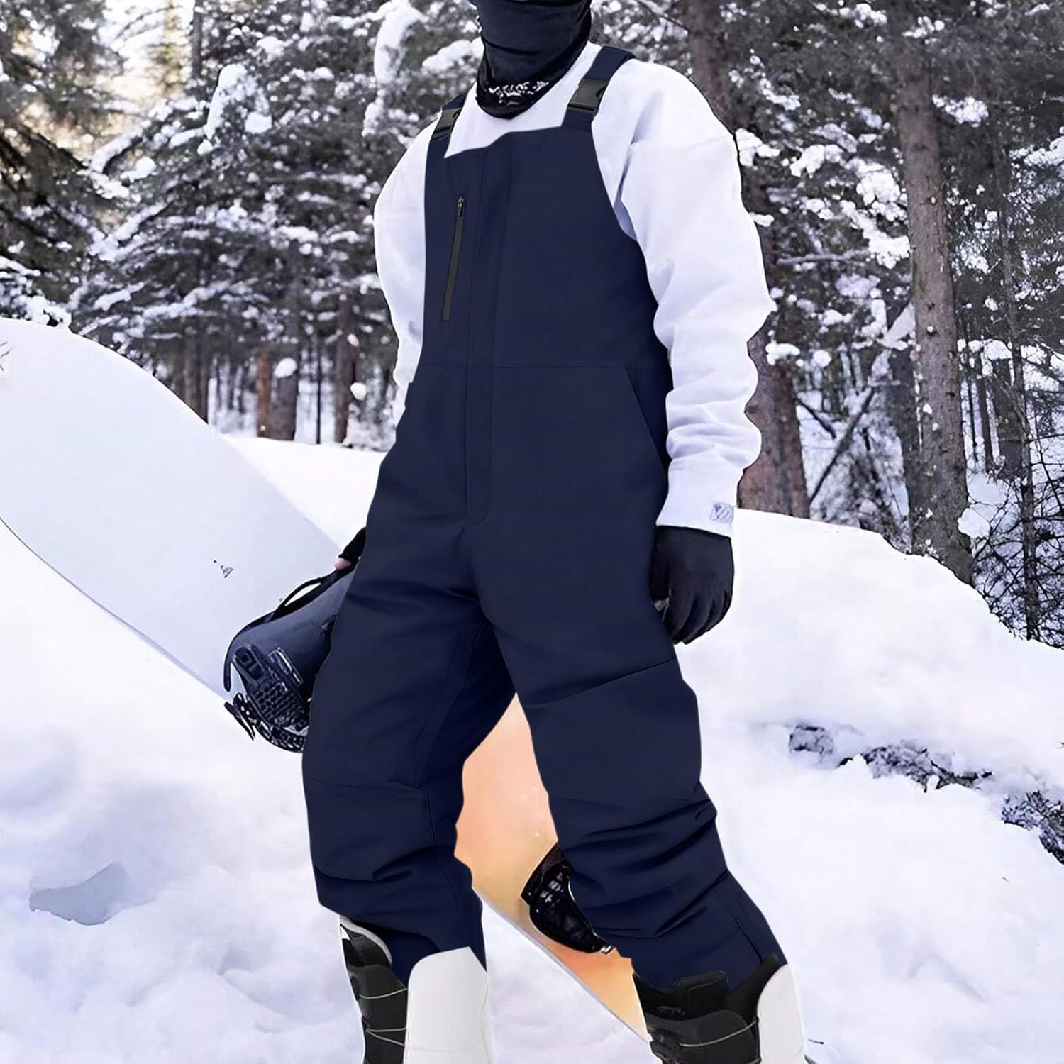 Mens Ski Bibs Insulated Winter Snowsuits Warm Waterproof Windproof Snowboard Baggy Snow Pants Thermal Snow Overalls