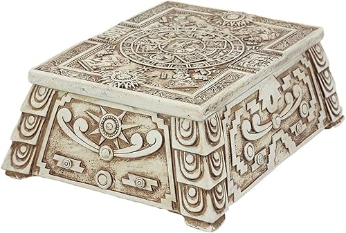Miniatura 6 de Ebros Mexica Azteca Maya Solar Sun Gods And Goddesses Calendario Mesoamericano Joyero Tesoro Caja de Baratijas Figurita como tocador o decoración