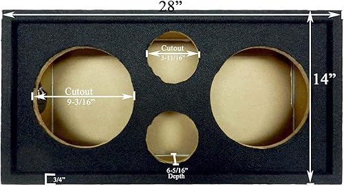 Miniatura 2 de Bass Rockers Caja de caja de altavoz de 2x2 de 10"/4" con terminal de resorte (acabado de alfombra)