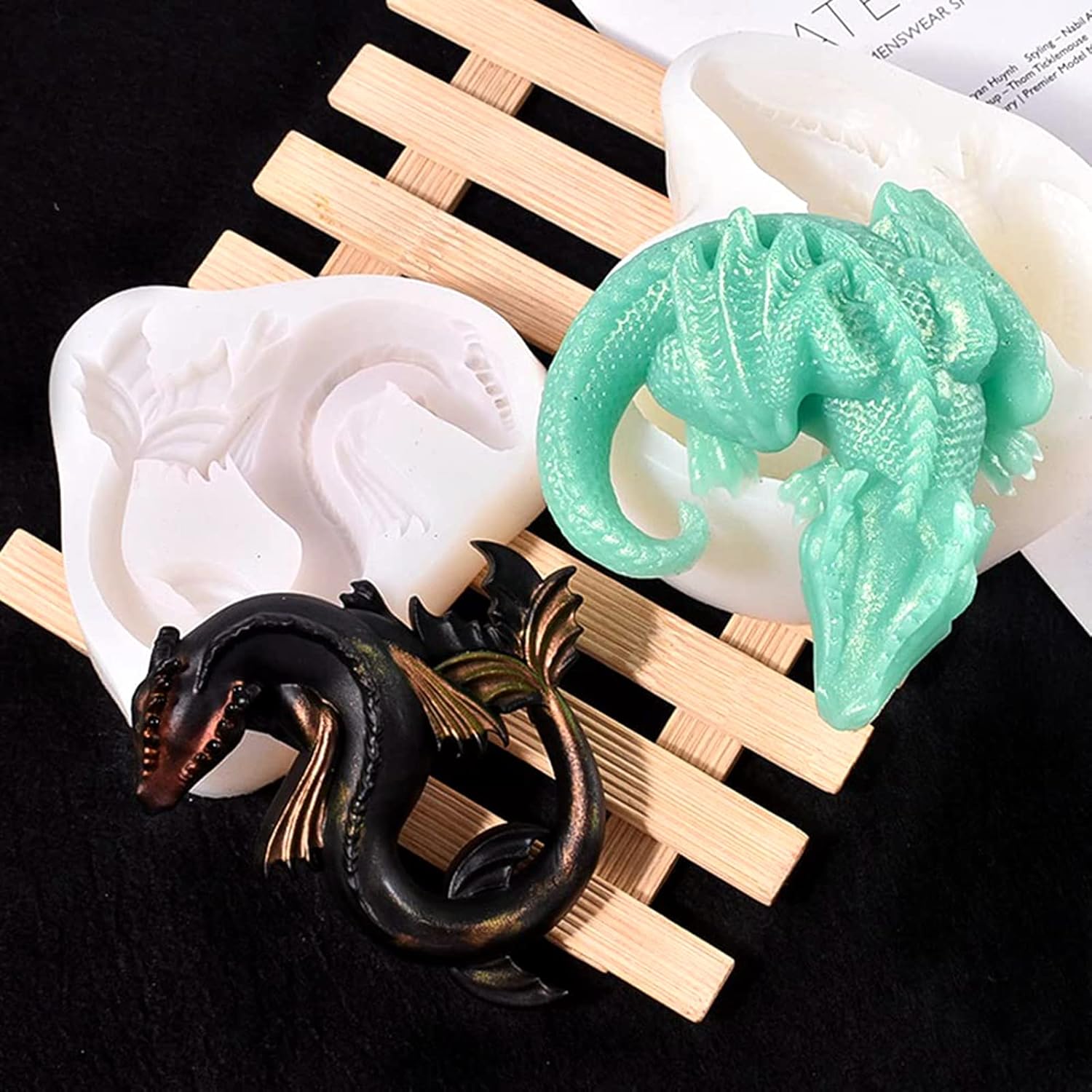 Dragon Silicone Molds for Resin, Dragon Egg Shaped Silicone Mold for Baking, Fondant Cake Decorating, Candle Soap Making, Epoxy Resin Casting, Home Decor (3PCS)