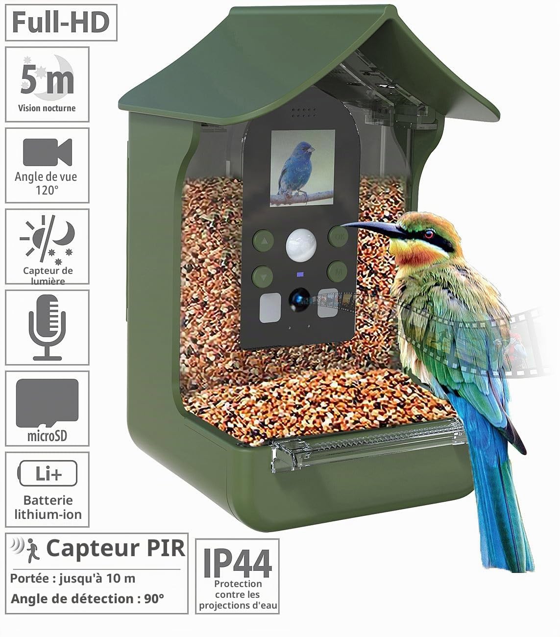 Mangeoire à oiseaux avec caméra Full HD [VisorTech]