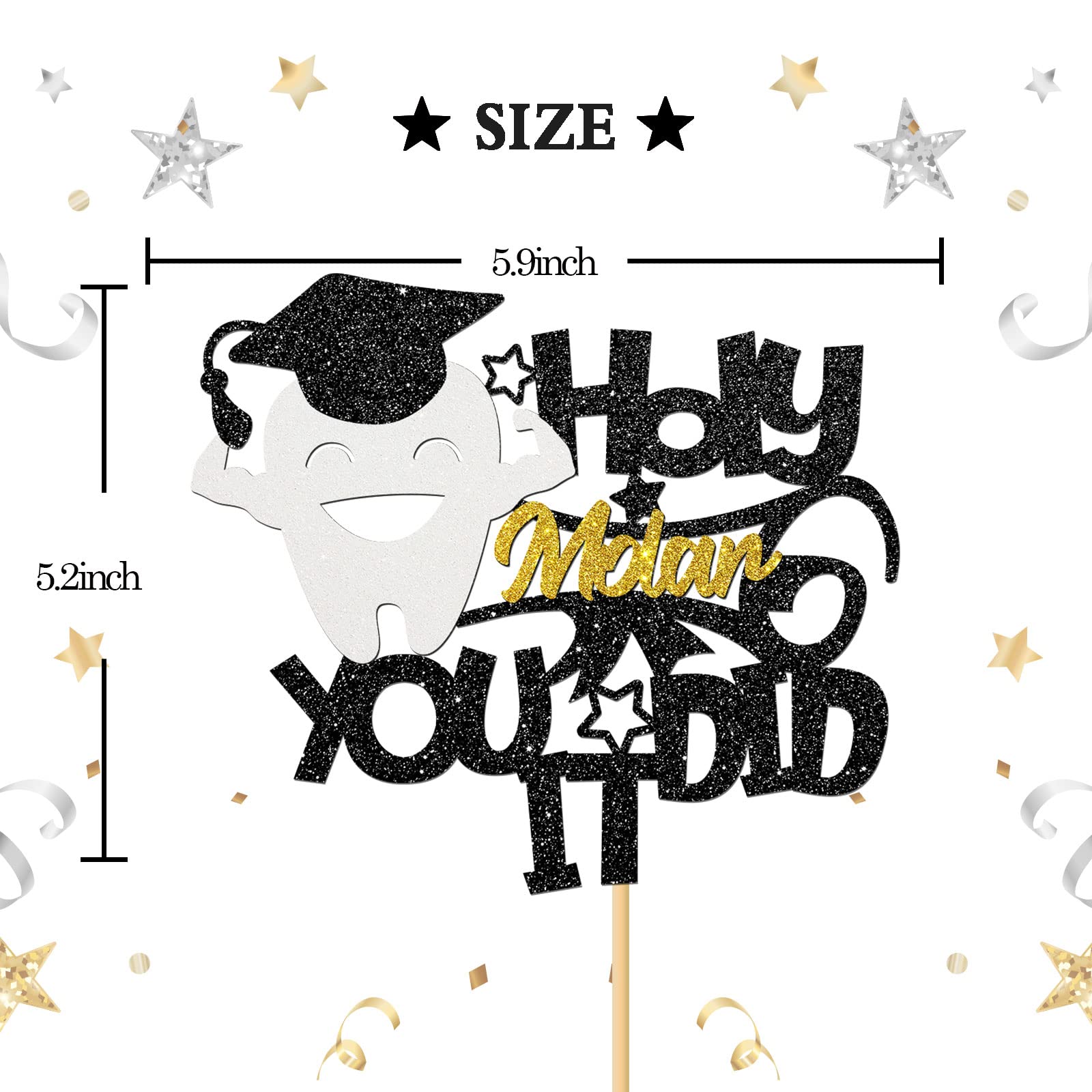 Holy Molar You Did It Cake Topper, KMC2Congrats Dentist Cake Decor Future Dentist Congrats Rdh 2025 Medical Dental School College Graduation Party Decoration