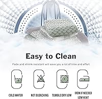 Vista 9 de Y-PLWOMEN Juego de Edredón Queen - Colcha Reversible Floral de Granja de Algodón 100% Ligera para Todas las Estaciones, Gris Verde/Blanco/Gris, 3