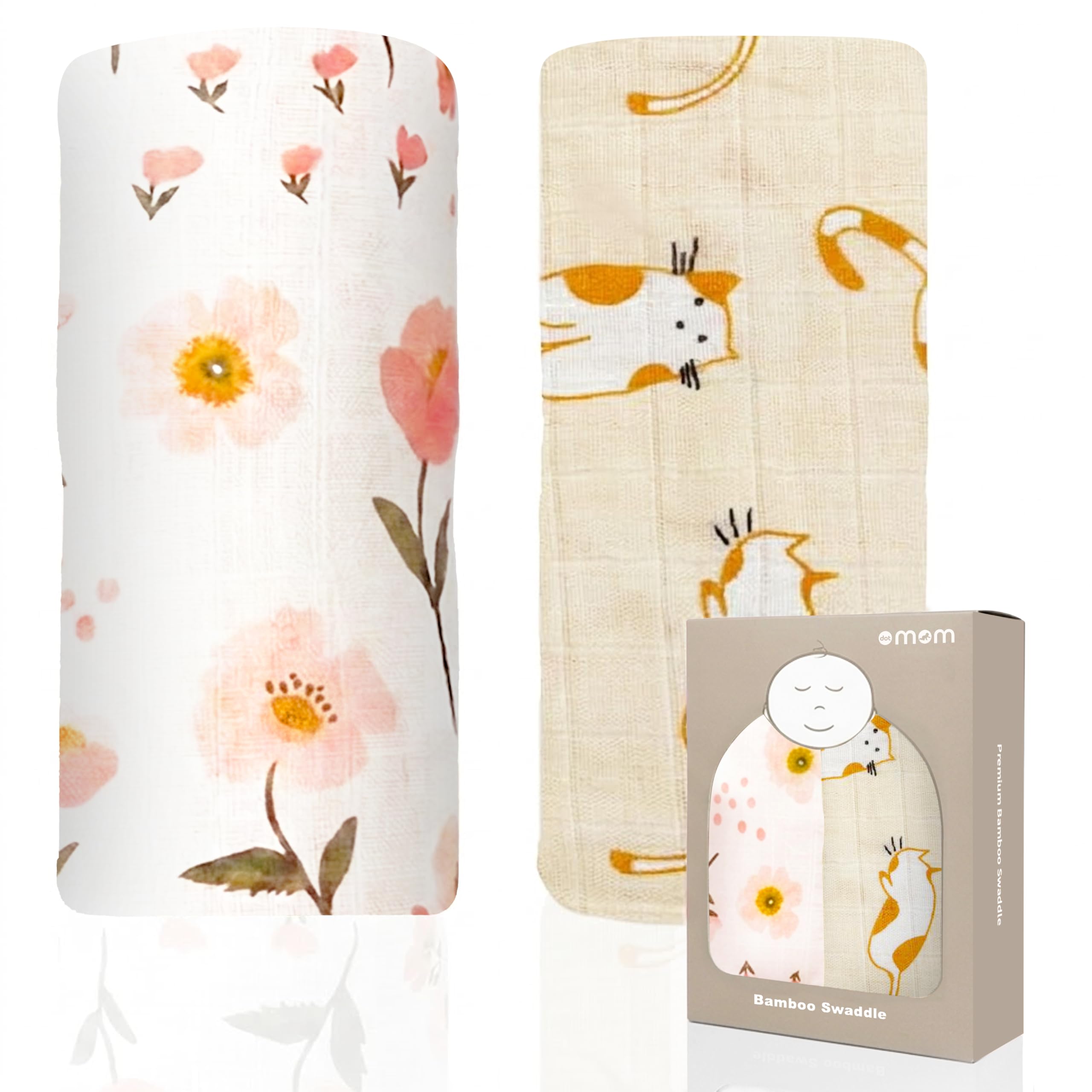 DOTMOM Premium Organic Bamboo Baby Swaddle Wrapper Receiving Blanket | Hypoallergenic, Antibacterial & Highly Breathable, Super Soft Receiving Wrap Essential For New Born-image-18