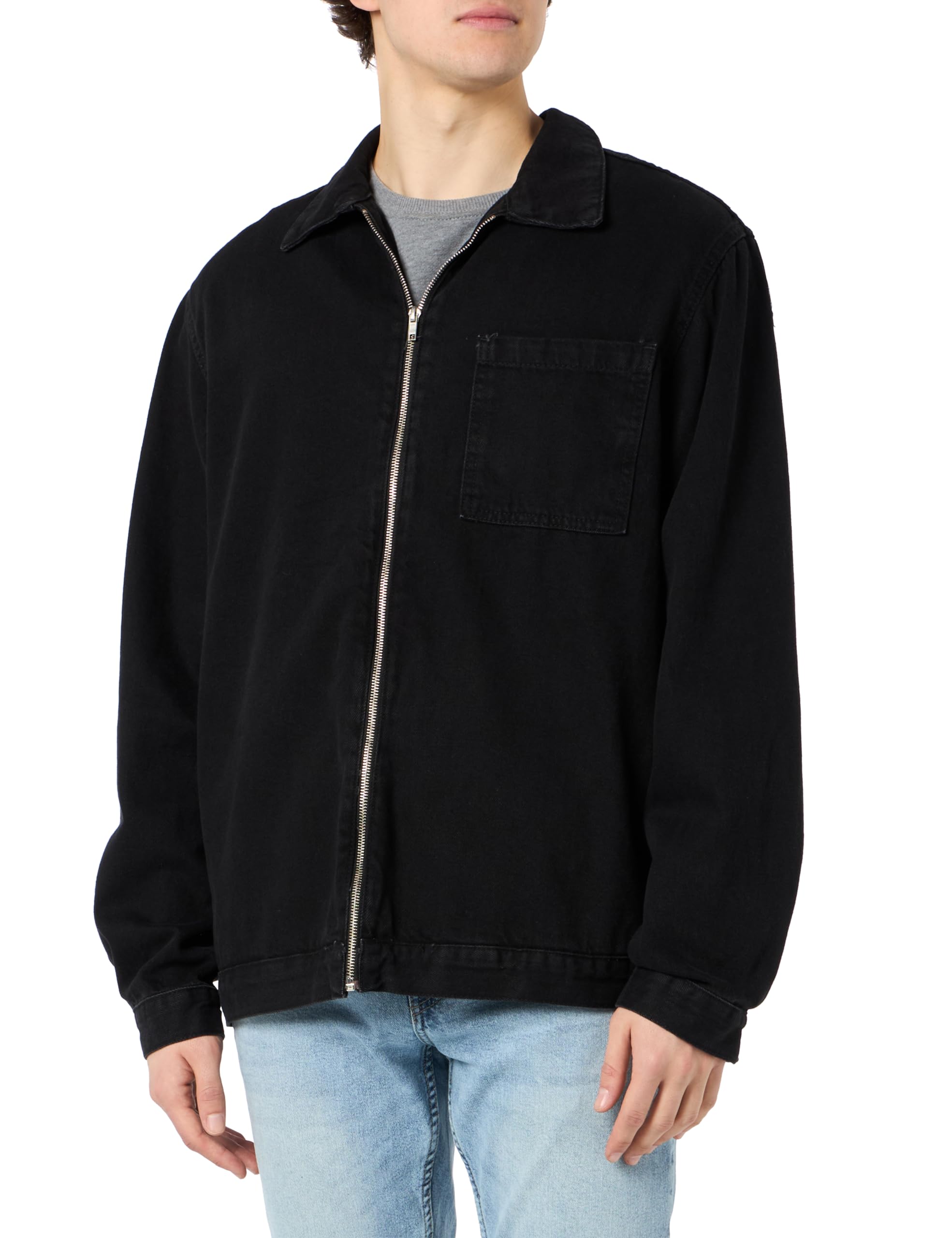Trendyol Herren Schwarz Men's Gerade Lange Ärmel Regulär Jacke Jacket, Black, M