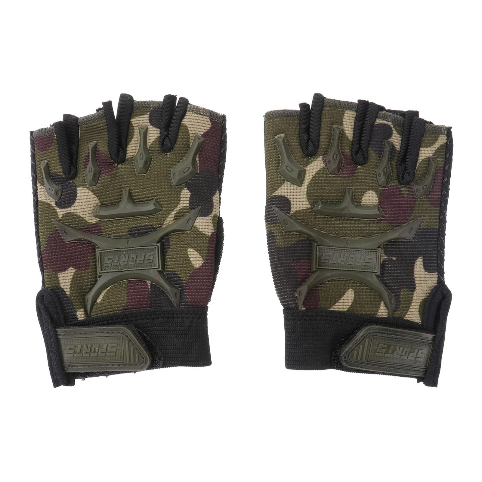 LIOOBO1 Pair Camouflage Kids Sports Half Finger Gloves Cycling Gloves for Outdoor