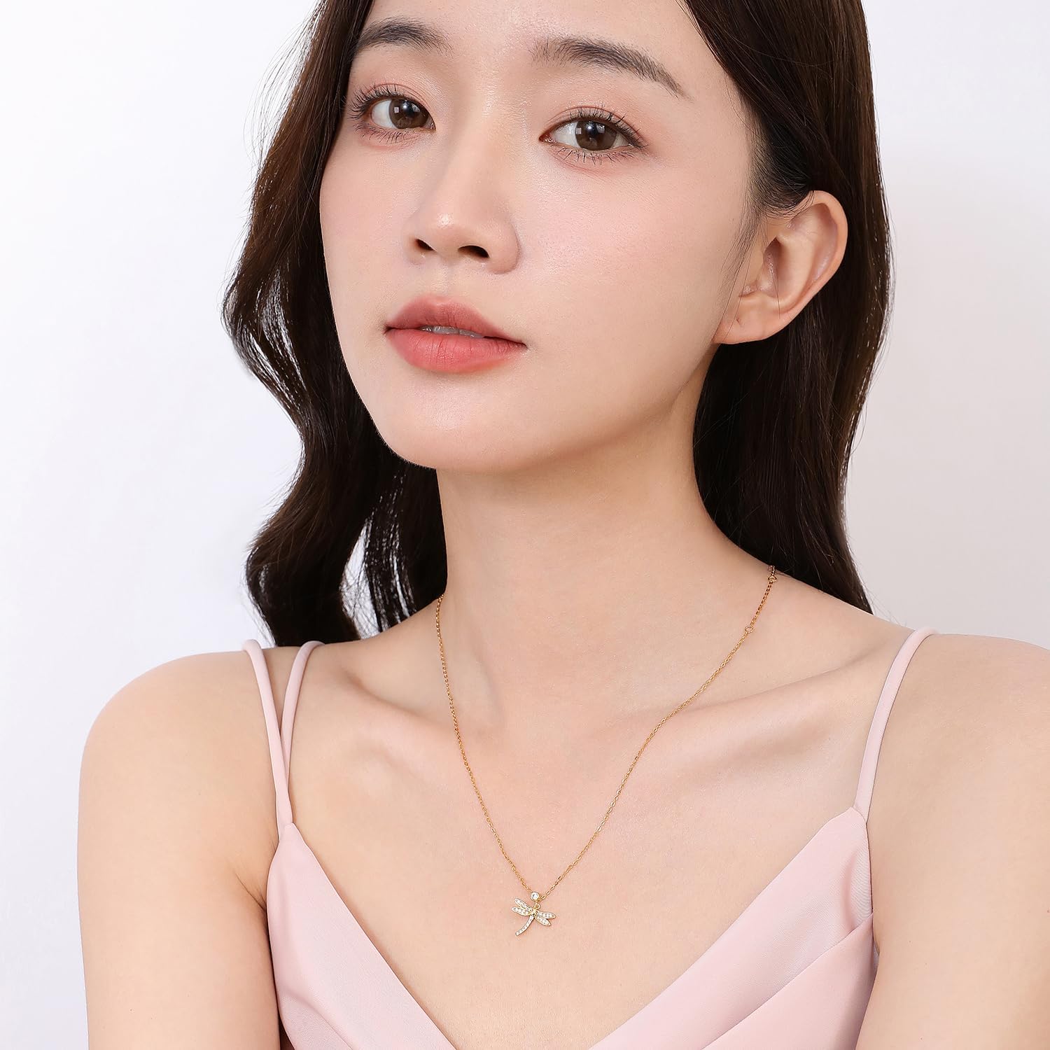 Meissa Sterling Silver Dragonfly Earrings Cute Dragonfly Bug Studs Cubic Zirconia Earring Silver Gold Rose Gold Pleated