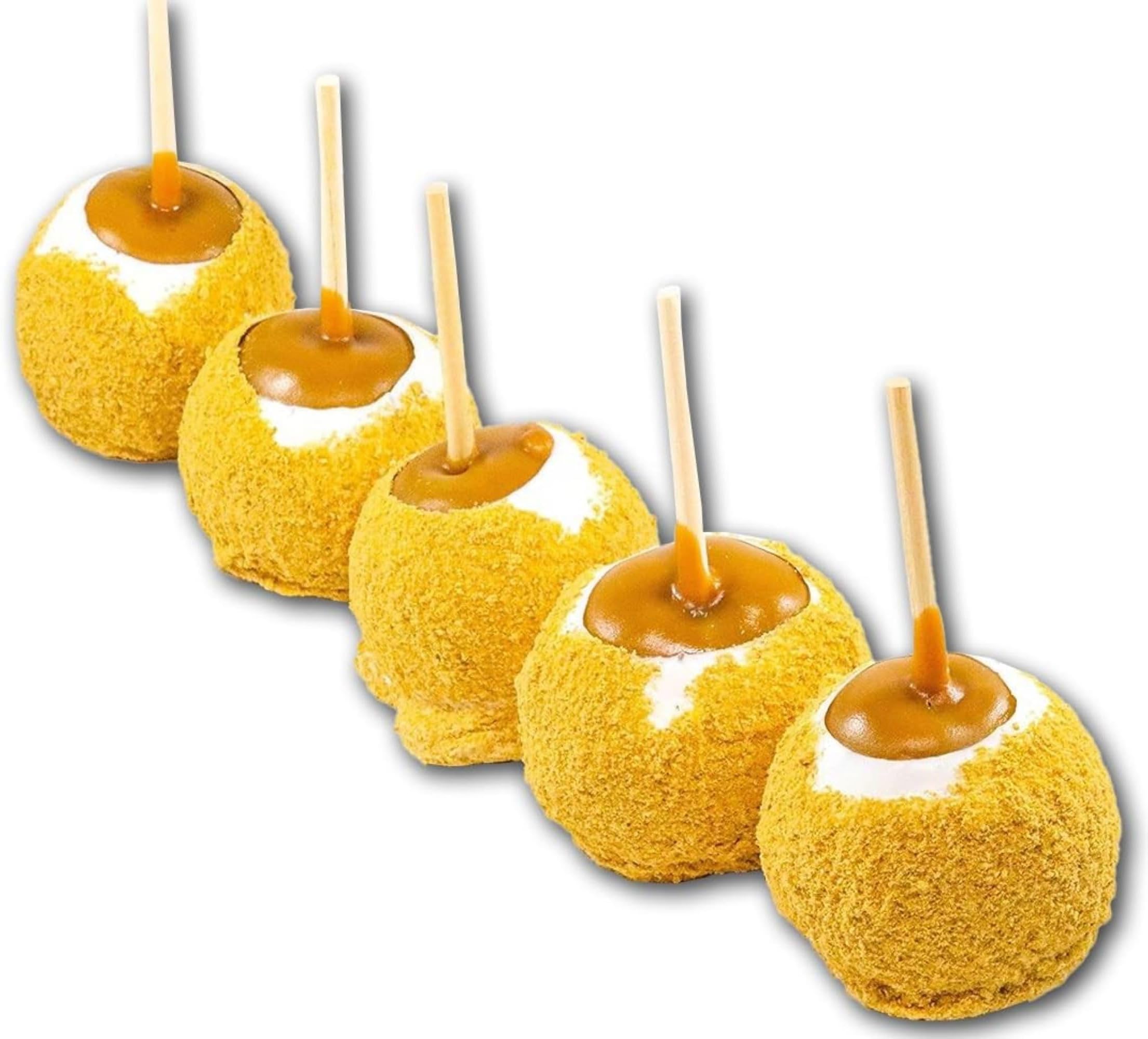 US Sweets Cheesecake Caramel Apple 3 Pack - Caramel Granny Smith Apples Dipped in White Chocolate with Graham Cracker Crumbs | Delicious Gift | Handmade in Small Batches | Guaranteed to Arrive Fresh
