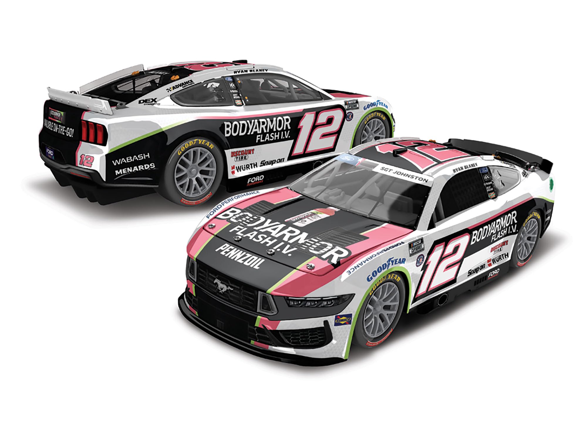 Lionel Racing Ryan Blaney 2024 BODYARMOR Flash I.V. No. 12 ARC 1:24 Scale Diecast Car