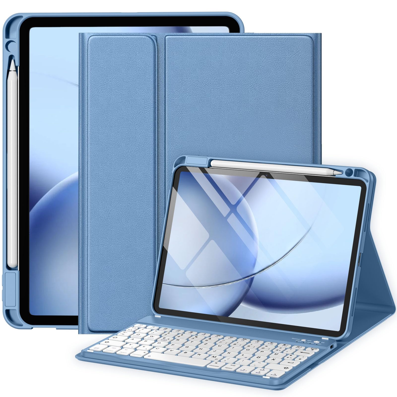 drivego Hülle mit Tastatur für iPad Air 11 Zoll M4 2026/M3 2025/M2 2024/Air 10.9