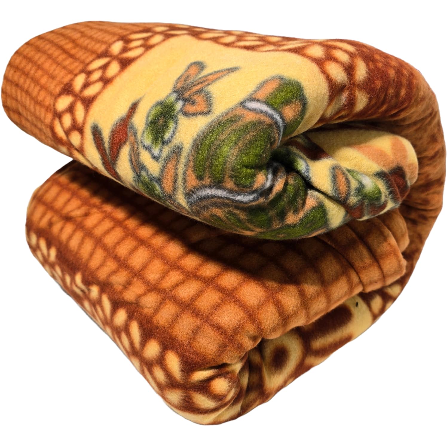 Winter Soft Double Bed Warm Woollen Blend Fleece Blanket Cover | Quilt Cover | Razai Cover with Zipper, Size- 90 x 100 in (Orange, Double Bed)-image-19