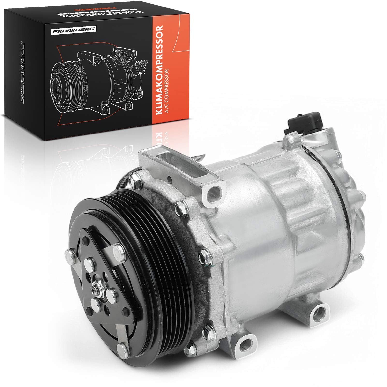 Frankberg Compresseur de climatisation avec embrayage | Compatible avec: Latitude L70, 407 Coupé 6C, 508 SW I 8E, 607 9D 9U, C5 Box/Combi RE, 508 SW Box/Combi 8E, C5 II RC