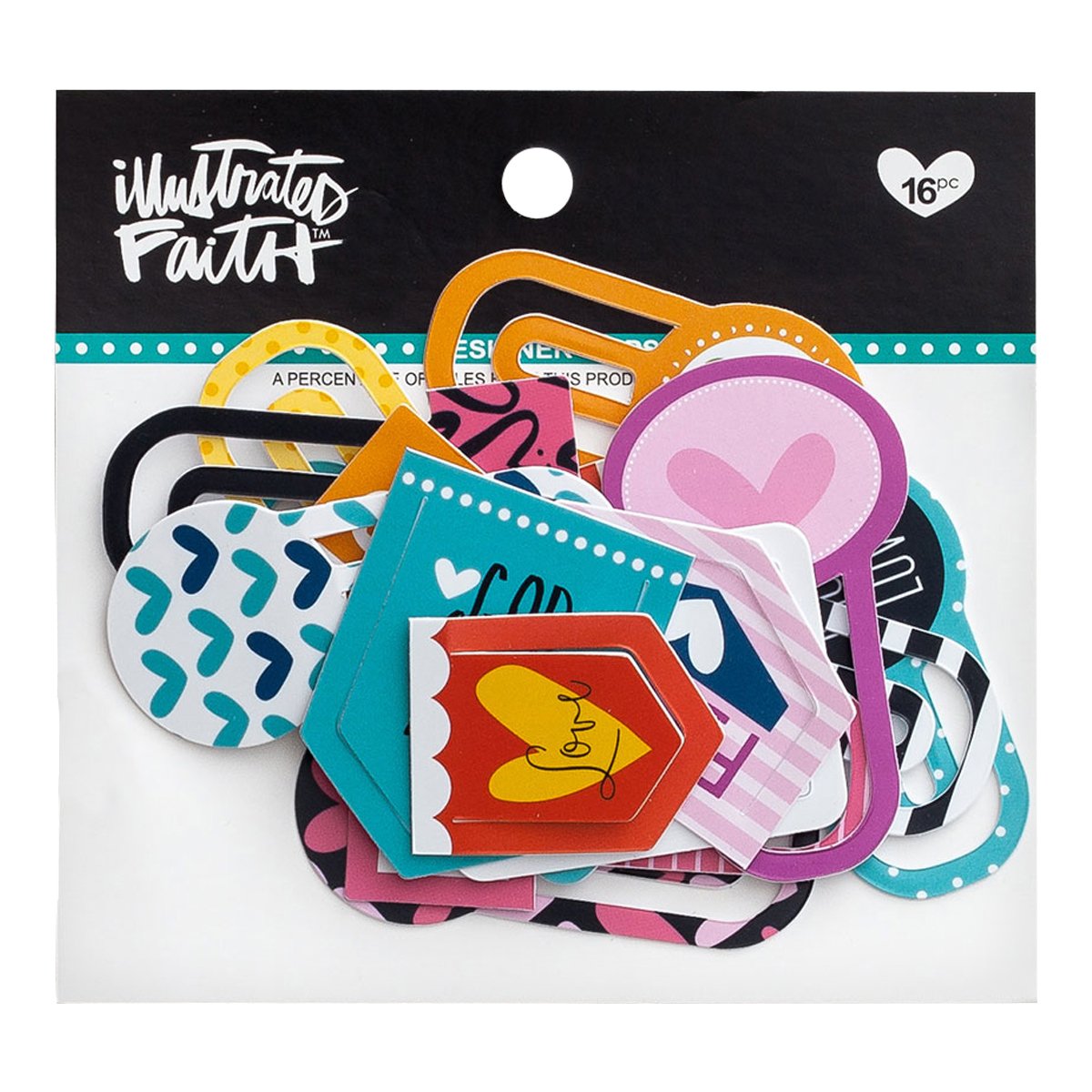 Illustrated Faith - Cute Designer Clips - 16 Count