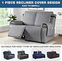 Vista 3 de TAOCOCO Funda reclinable para sofá biplaza, funda antideslizante para mascotas, para sofá biplaza reclinable con correas elásticas, funda lavable