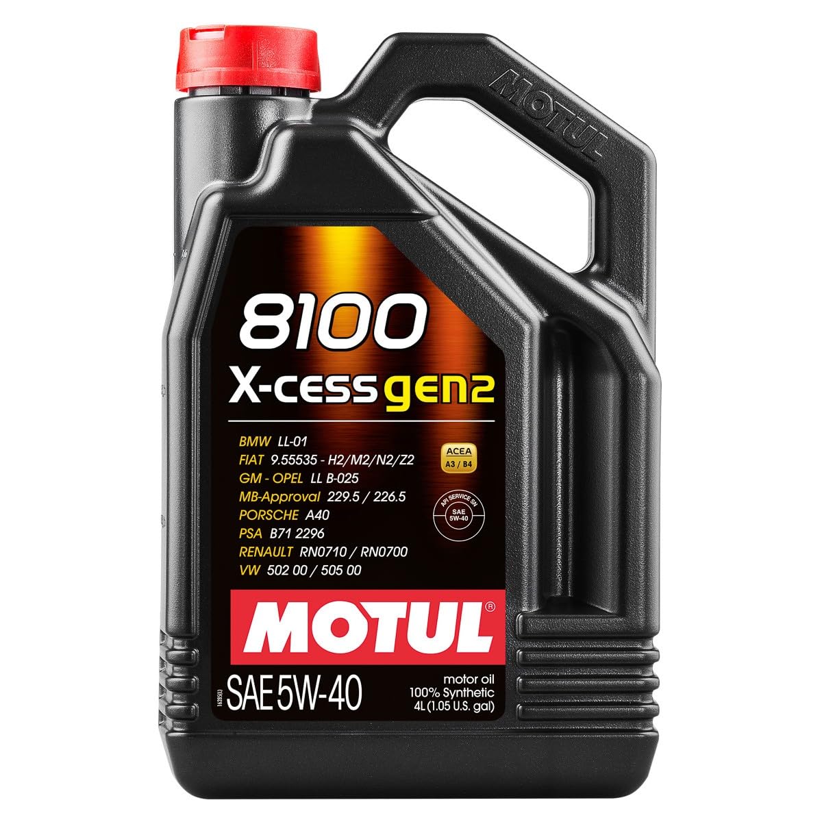 Óleo Lubrificante Motul 8100 X-Cess Gen2 5W40, Galão 4L : Amazon