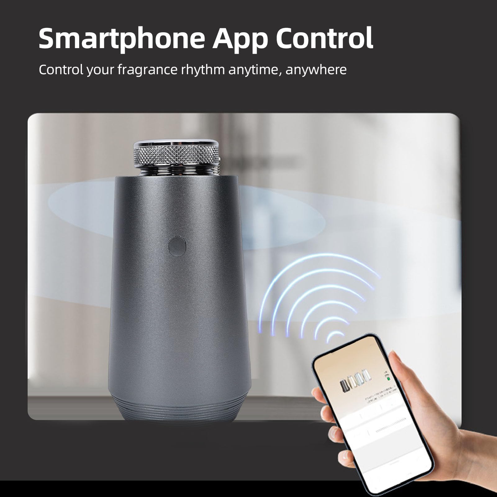 Luocute Diffusore di Oli Essenziali 'acqua in Lega di Alluminio, Diffusore di Fragranze per Auto Intelligente da 15 Ml con APP per Ufficio in Camera da Letto