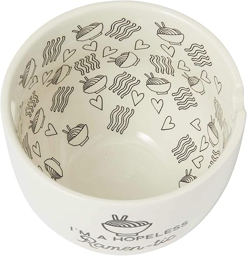 Miniatura 3 de Enesco 6002424 Our Name is Mud Hopeless Ramen-Tic - Juego de tazón de sopa y palillos, color blanco, 5 pulgadas