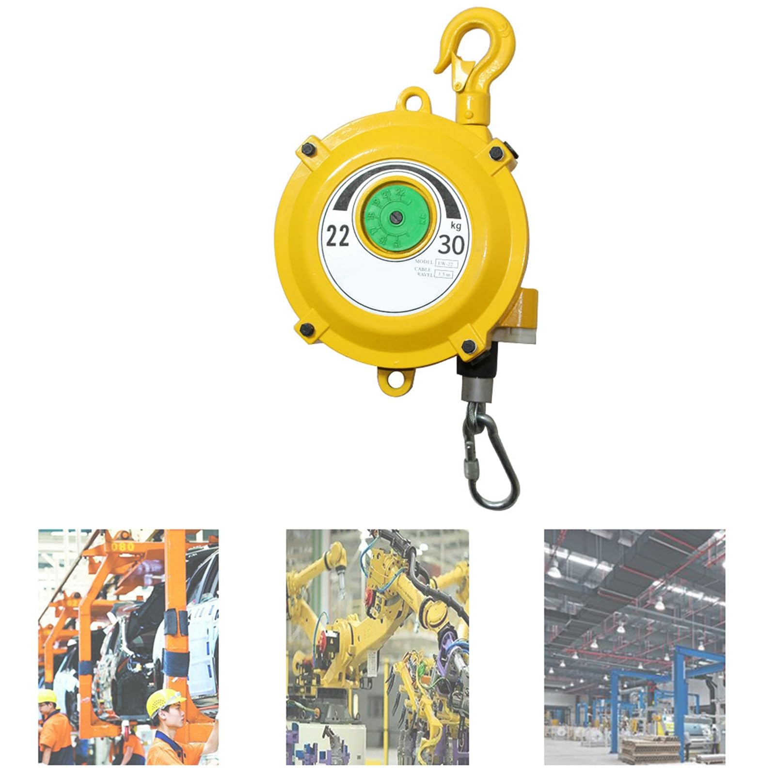 HYQOUKLR Telescopic Spring Balancer, Retractable Spring Balancer With 1.5m Wire Rope And Hook Multiple Load Capacities(22-30kg)