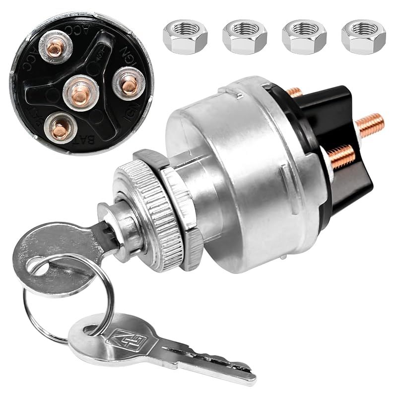 Chave de ignição com fios SolidSS e chave, 4 posições para sistemas 12 V – Conjunto com 2 chaves