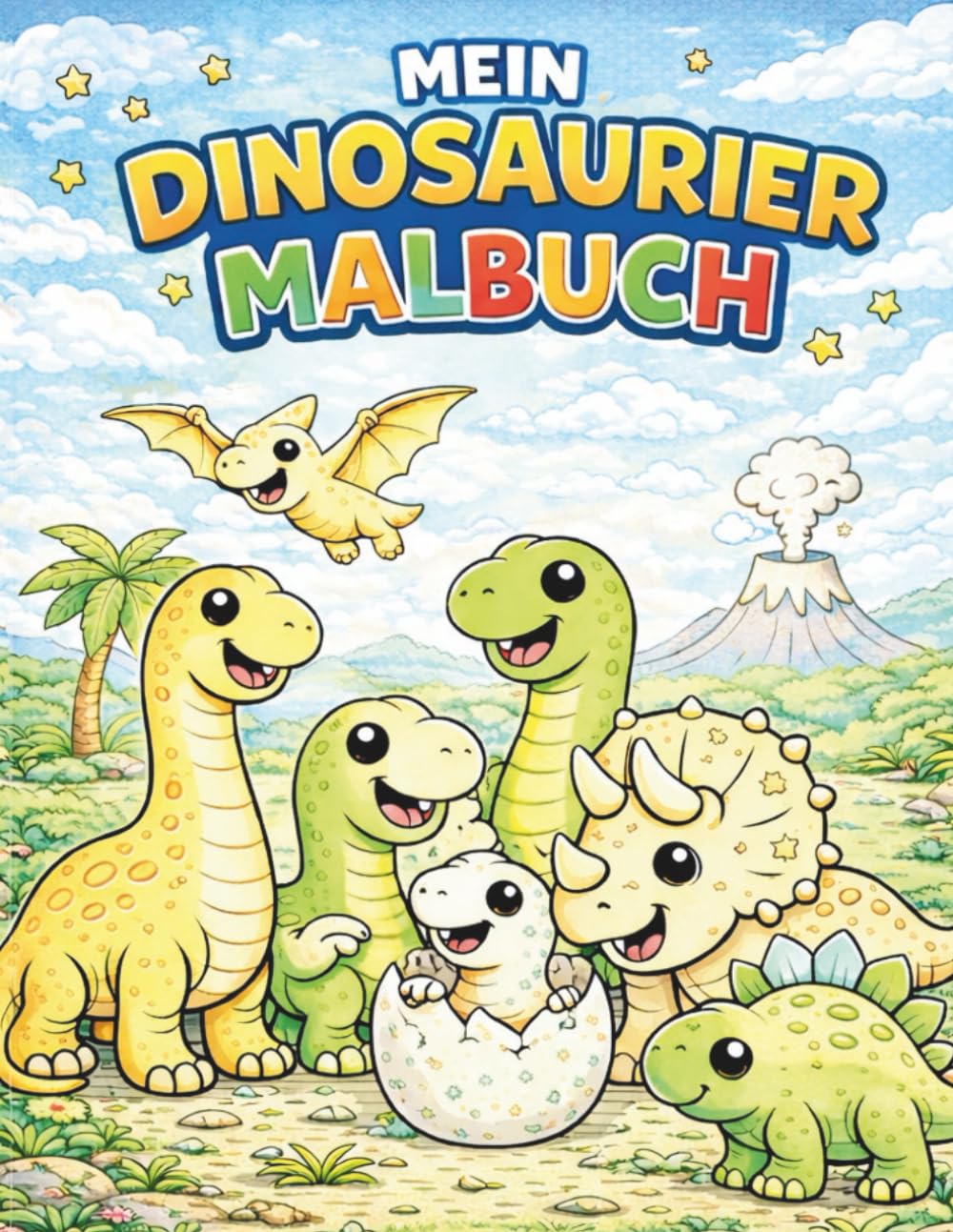 Mein Dinosaurier Malbuch: Große Motive zum Ausmalen für Kinder von 4 - 6 Jahren