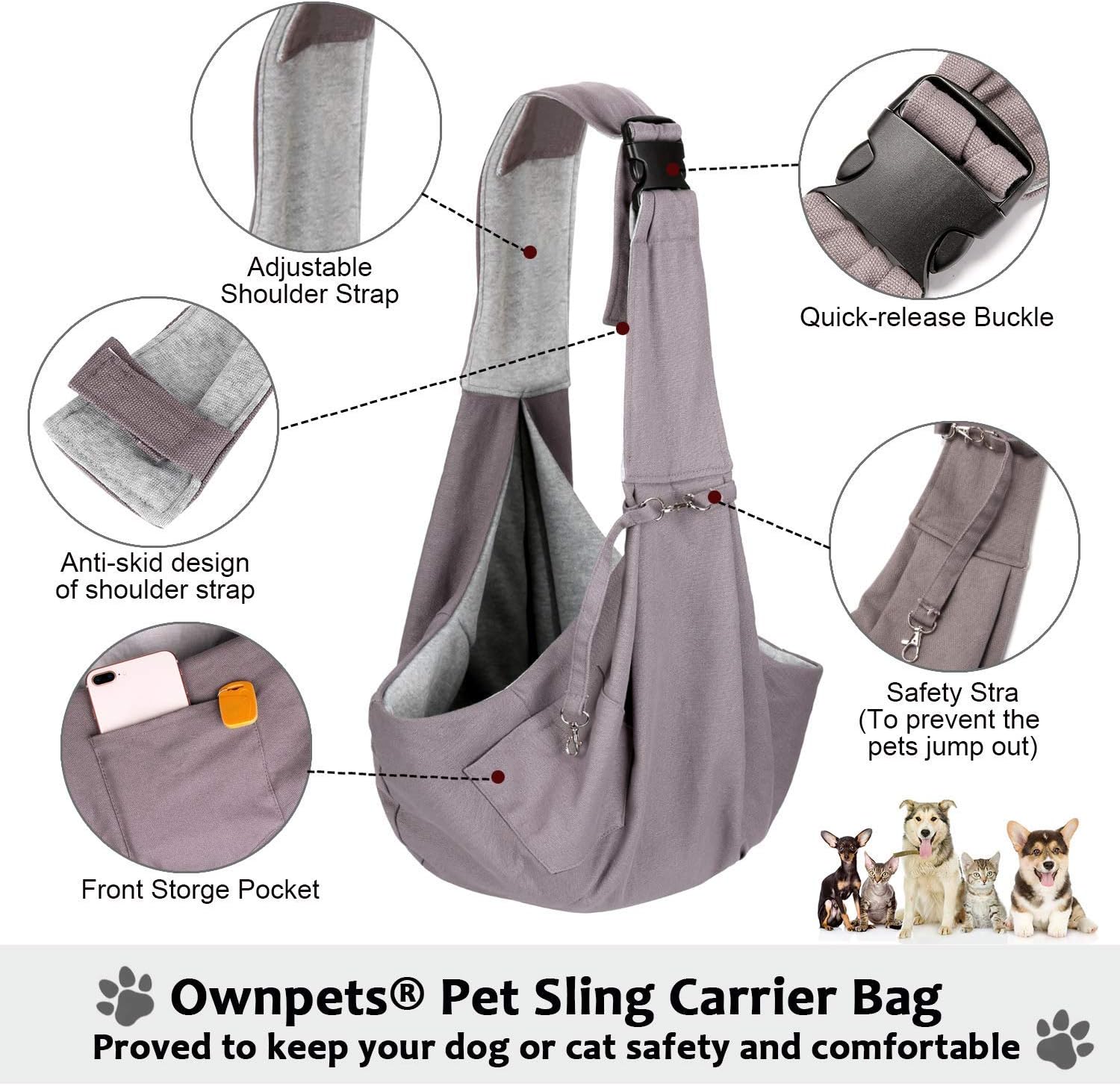 Ownpets Lockable Dog Screen Door and Pet Sling Carrier