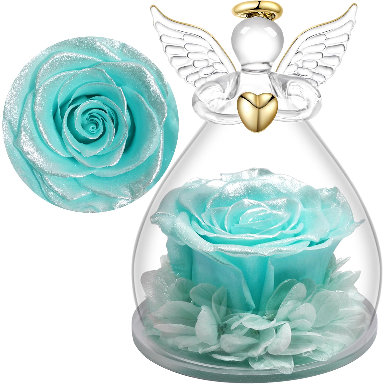Yamonic Rosa Eterna Regalo Mujer,Rosa Eterna Natural Preservada con Figura Ángel Regalo Dia de la Madre, Flores Preservadas Regalos Cumpleaños Mujer Abuela, Regalos para mamá en el Día de la Madre — view 19