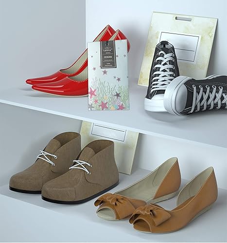 Miniatura 12 de Paquete de 14 sobres perfumados para cajones y armarios, lavanda de lino fresco, sándalo, flores de cerezo, 4 aromas diferentes