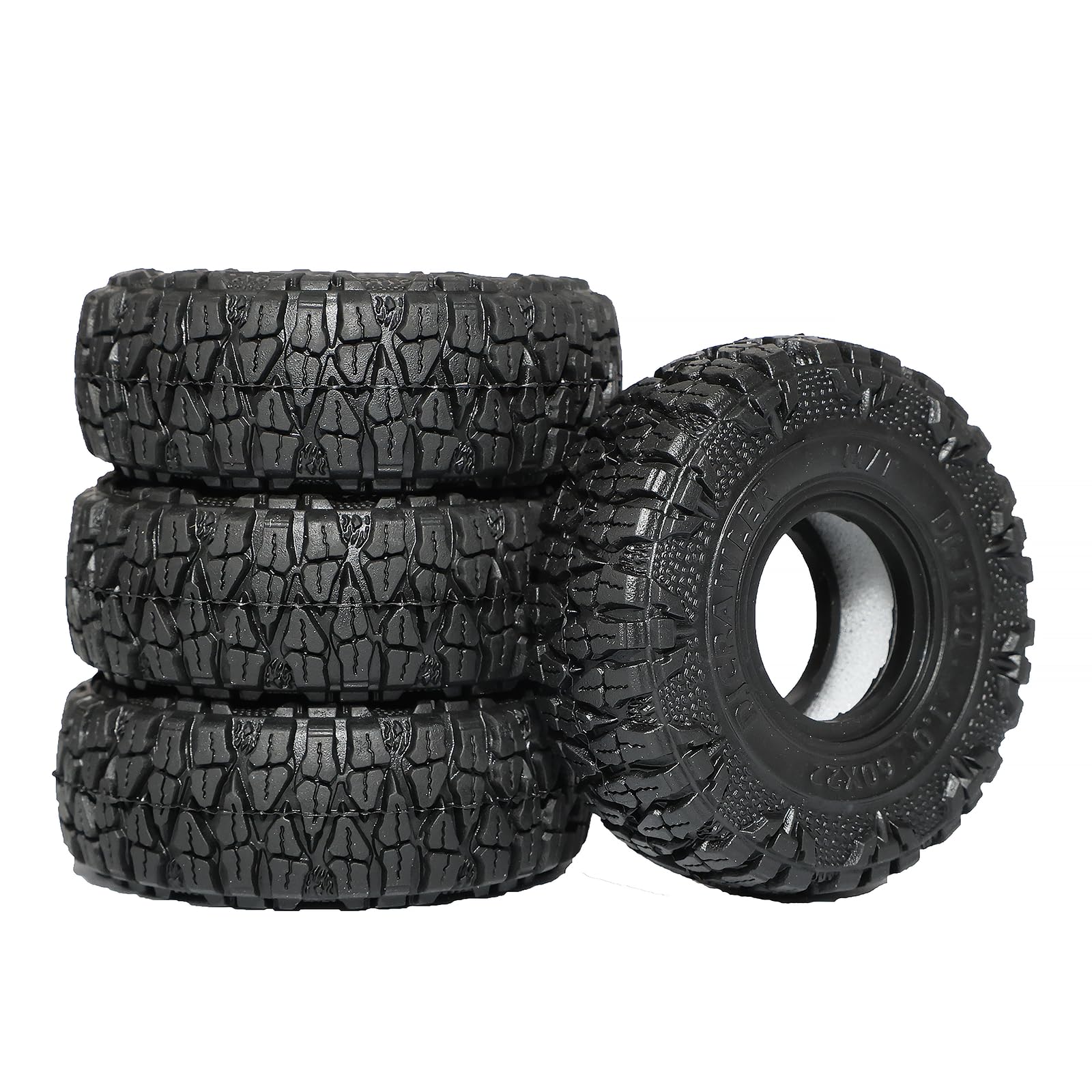 DJCRAWLER 1.0 Inch Sticky Soft Tires 60 * 22mm for SCX24 TRX-4M 1/18 1/24 Wheels Upgrades, High Viscosity RC Crawler MT Rubber Tyre