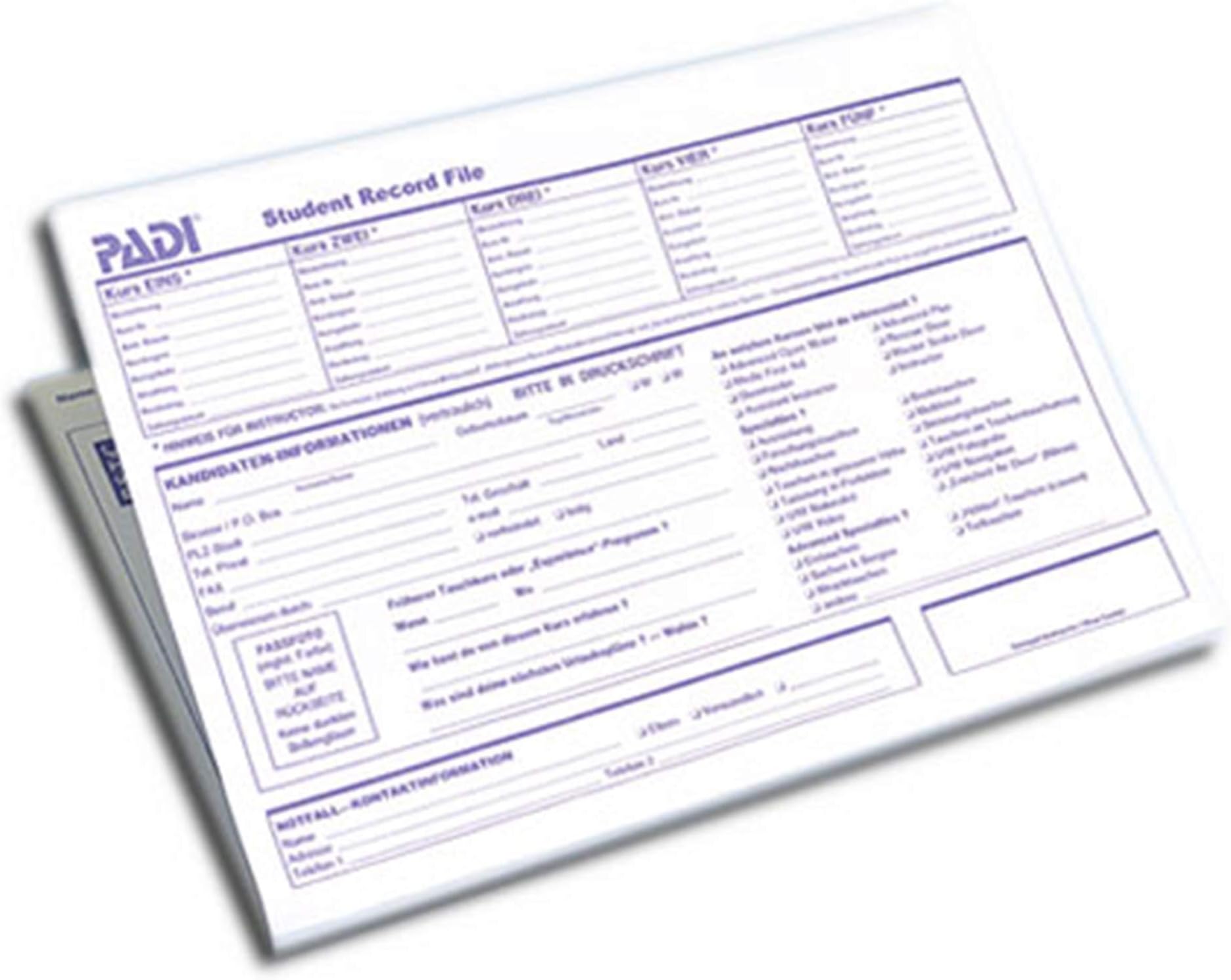 Padi Student Record Training Material