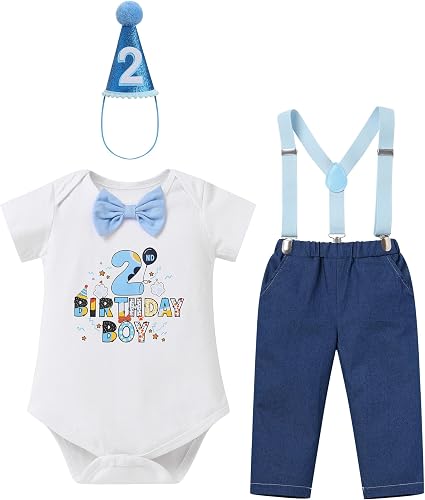 IMEKIS 2nd Birthday Outfit Boy: Winter Onederland Cake Smash