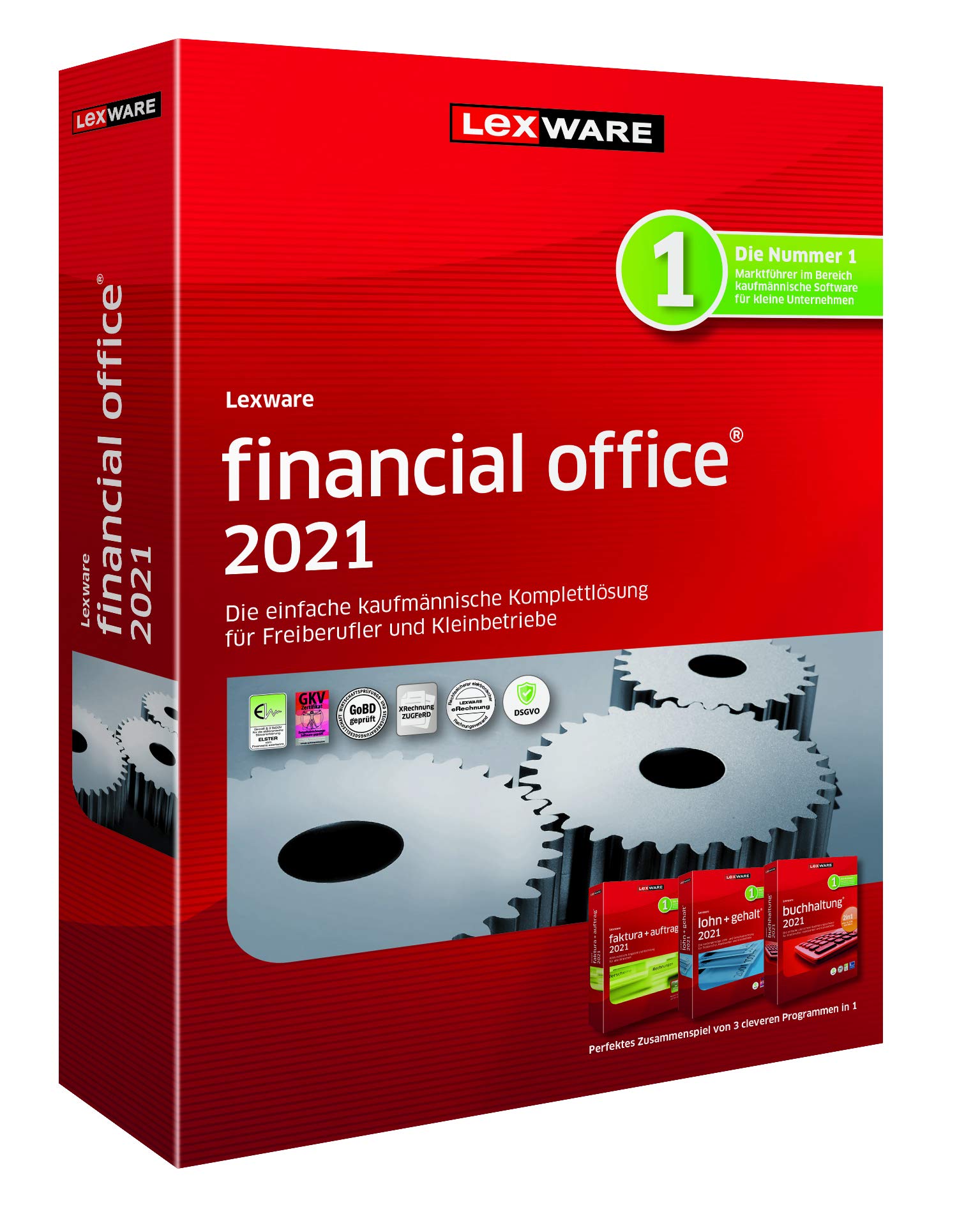Lexware financial office 2021 Basis-Version Minibox Jahreslizenz für Freiberufler Windows 8.1