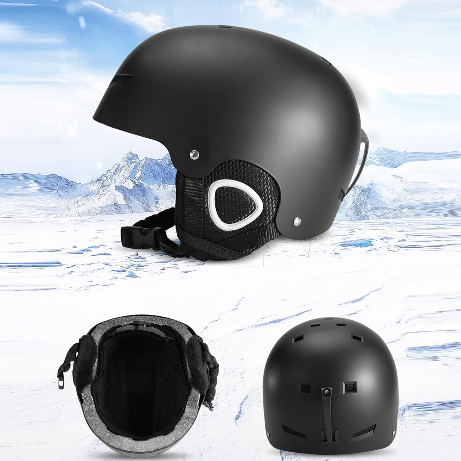 Kask narciarski męski damski kask snowboardowy do jazdy na deskorolce wspinaczka skałkowa jazda na rowerze czarny M