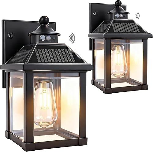 Miniatura 8 de Luces solares de pared para exteriores, de gran tamaño, luces solares para porche, con sensor de movimiento con 3 modos de iluminación, del