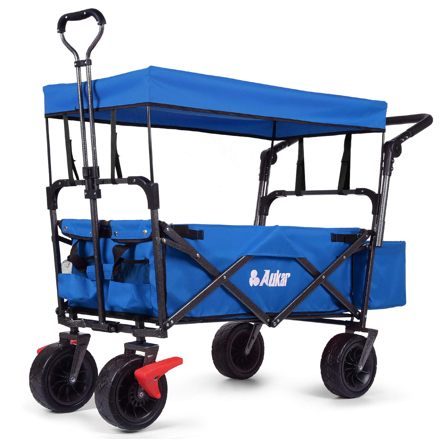 Buy AUKAR Heavy Duty Collapsible Folding Wagon Utility Outdoor Garden