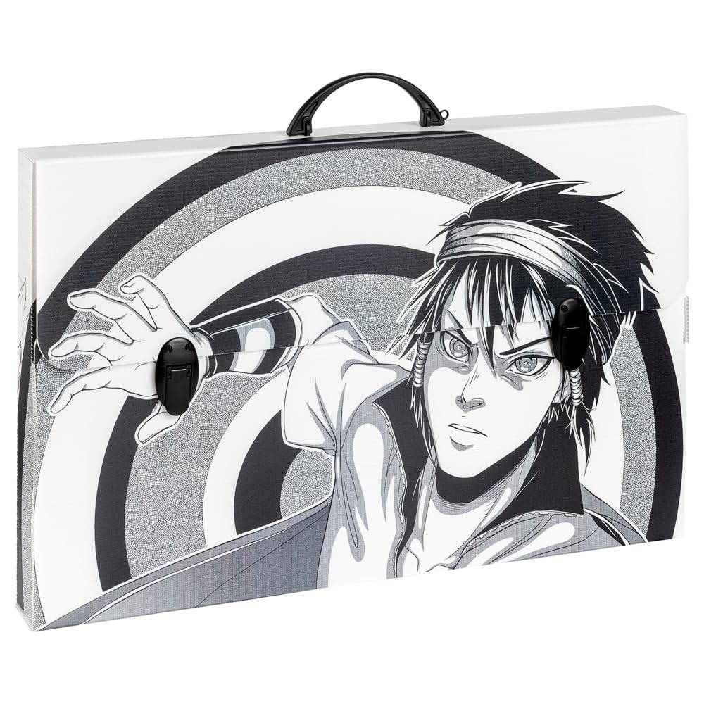 Favorit Valigetta in Polipropilene Alveolare MANGA Black Man 56,5x36,5 cm Dorso 5 cm 2 Chiusure