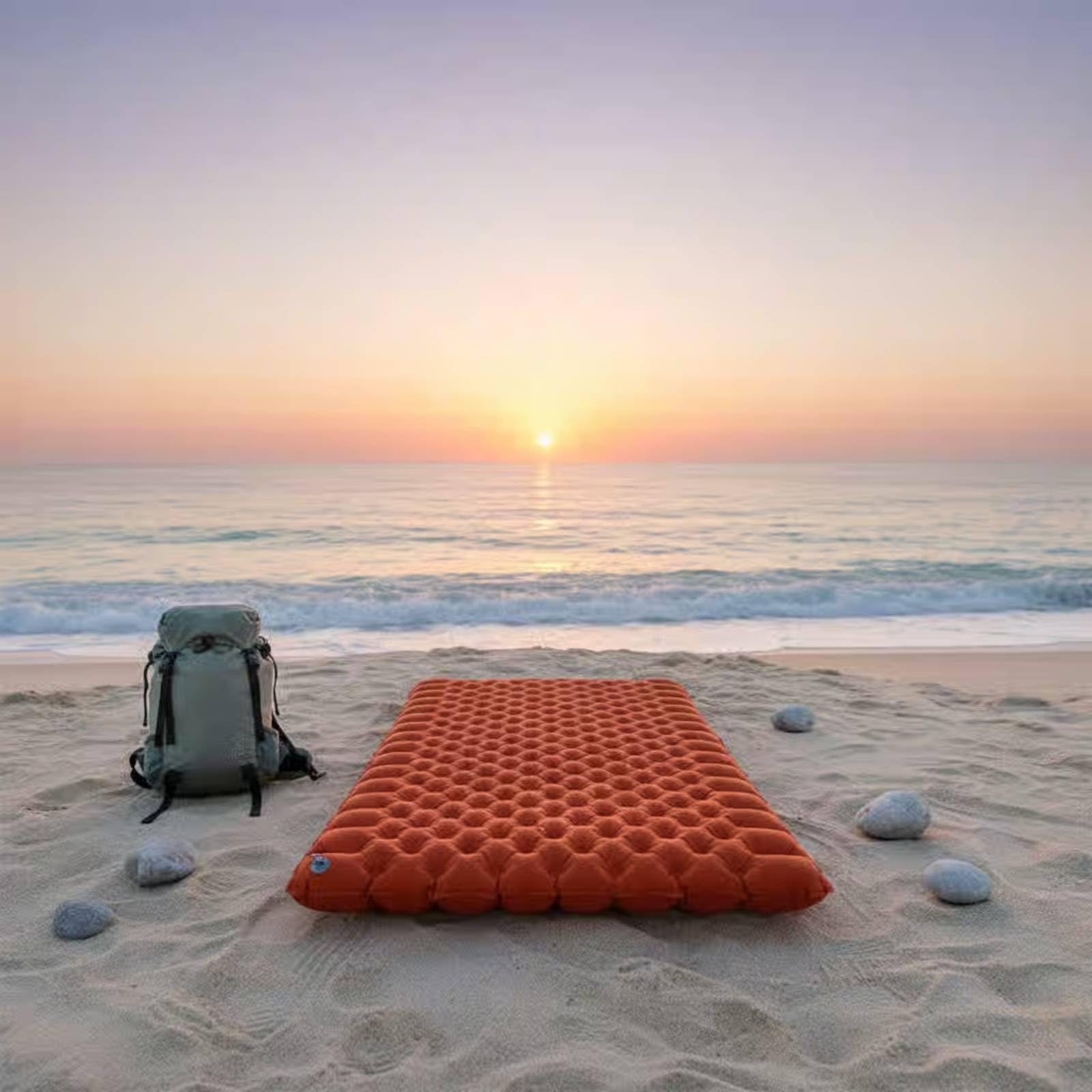 Colchón Inflable Doble Extremadamente Ligero Esterilla Hinchable Doble Resistente a la Humedad Equipo Camping para Playa